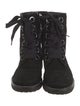 Zadig & Voltaire Suede Crystal Embellishments Combat Boots