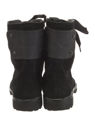 Zadig & Voltaire Suede Crystal Embellishments Combat Boots