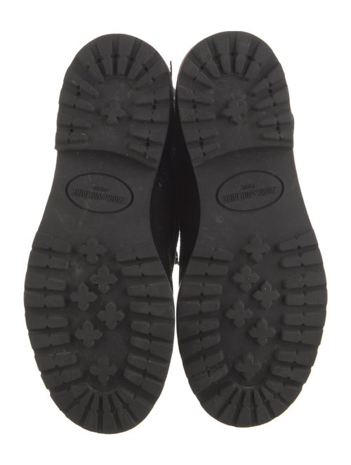 Zadig & Voltaire Suede Crystal Embellishments Combat Boots