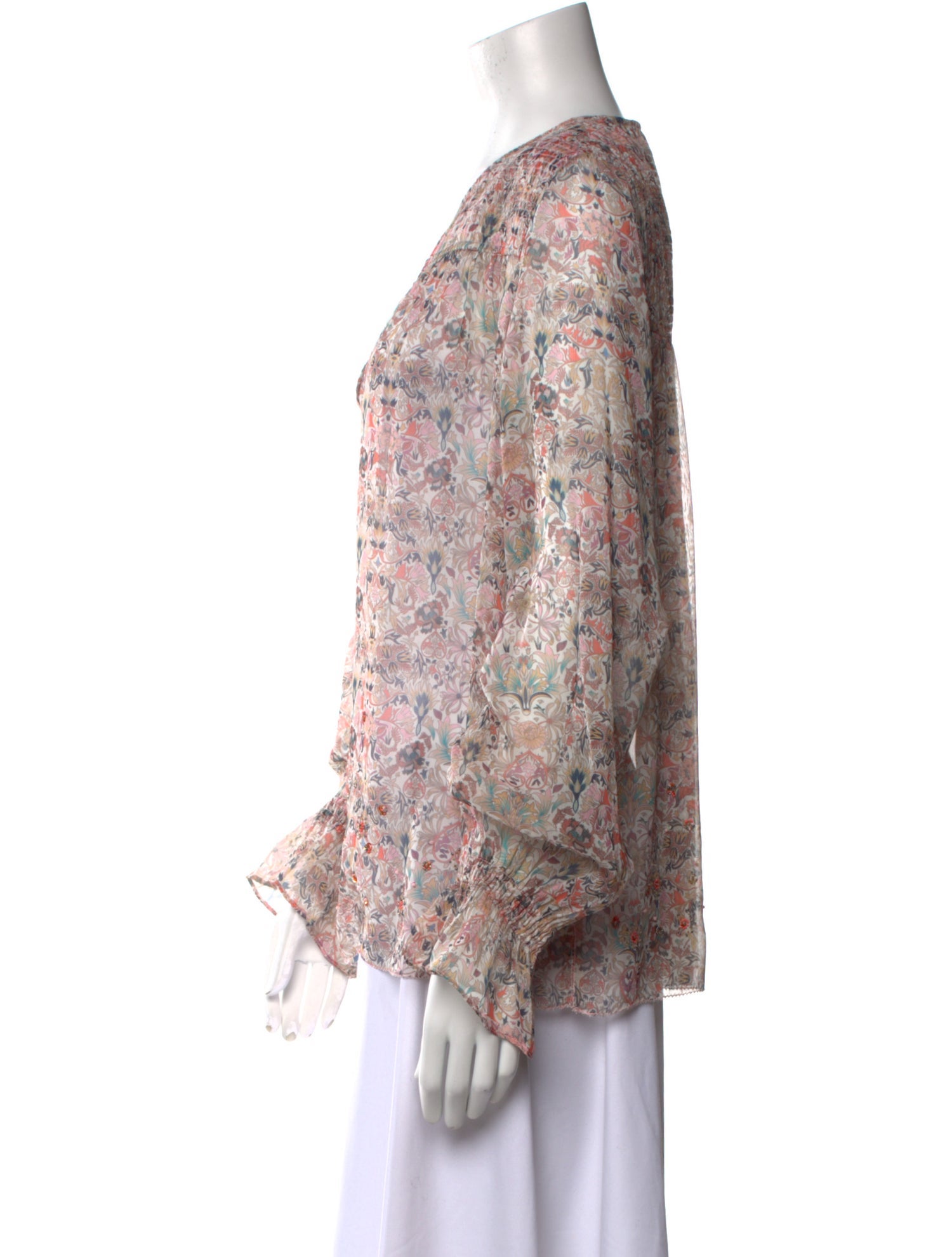 Zadig & Voltaire Floral Print V-Neck Blouse