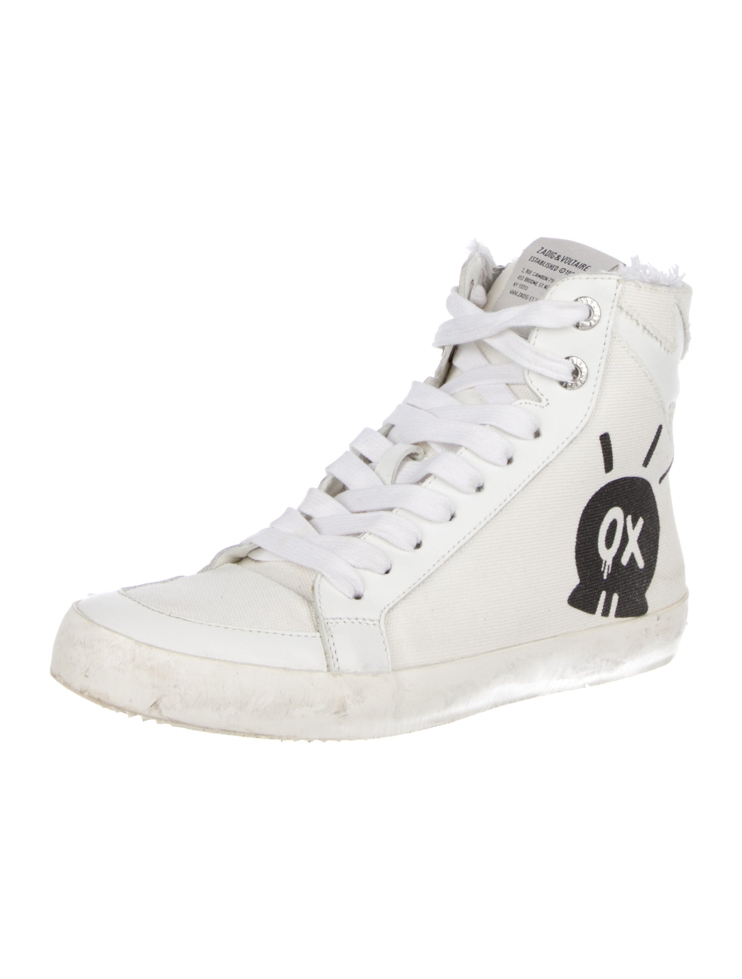 Zadig & Voltaire Canvas Distressed Accents Sneakers