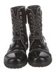 Zadig & Voltaire Patent Leather Studded Accents Combat Boots