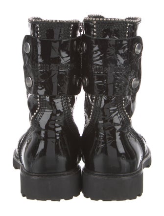 Zadig & Voltaire Patent Leather Studded Accents Combat Boots