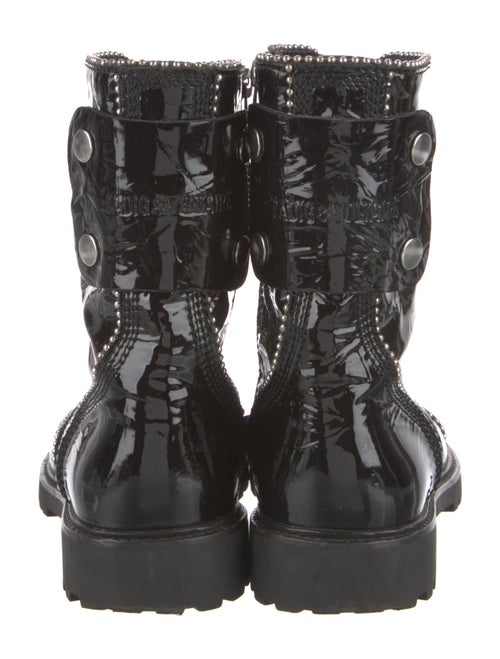 Zadig & Voltaire Patent Leather Studded Accents Combat Boots