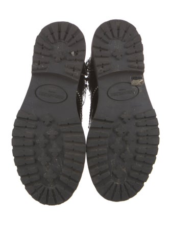 Zadig & Voltaire Patent Leather Studded Accents Combat Boots