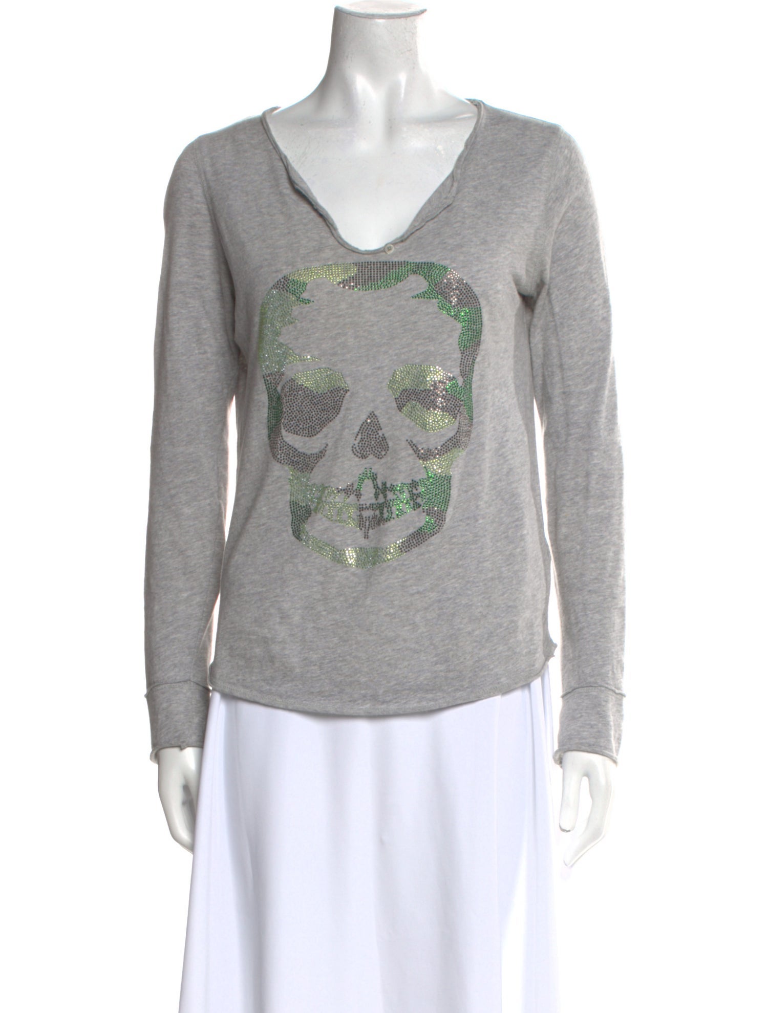 Zadig & Voltaire Graphic Print V-Neck T-Shirt