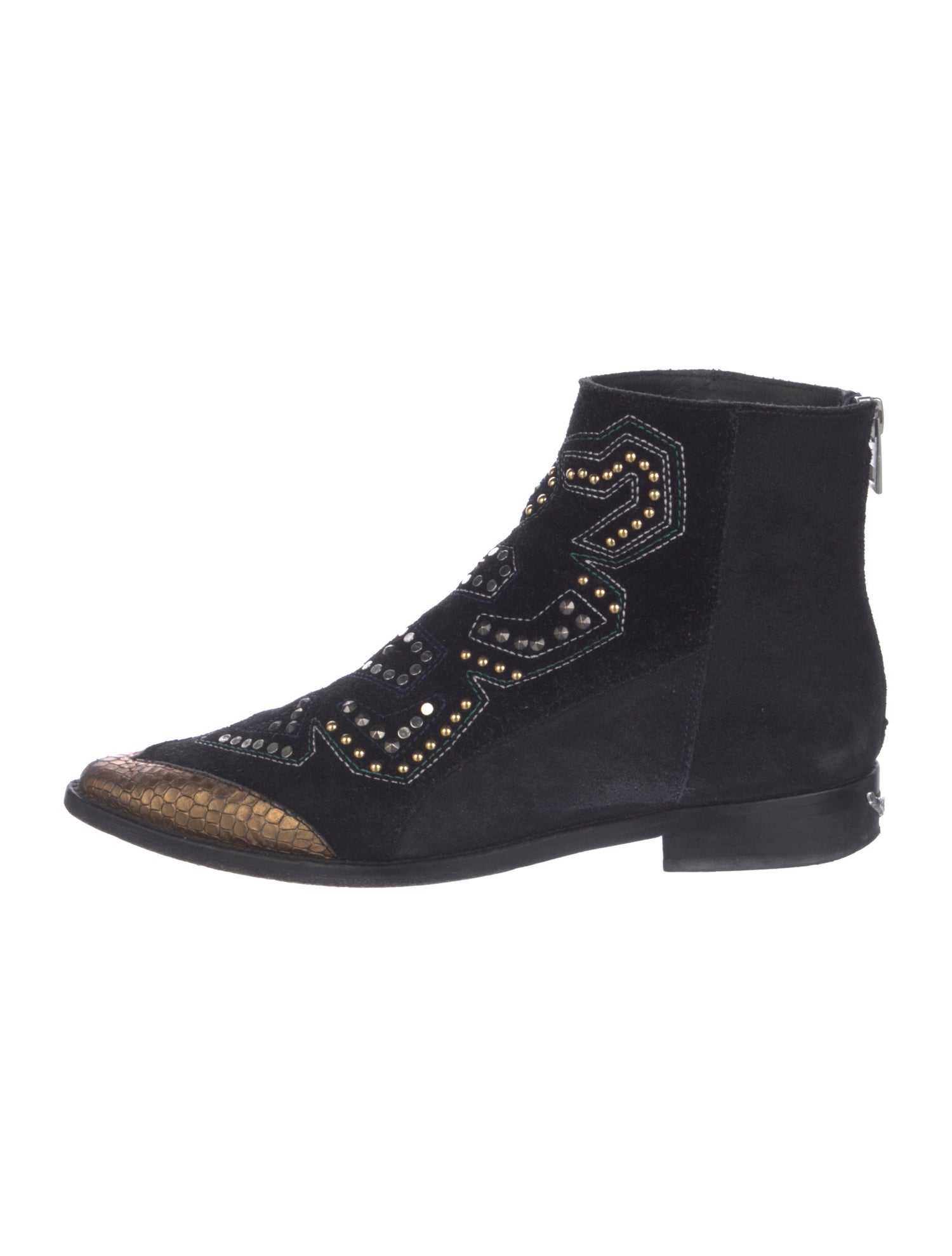 Zadig & Voltaire Suede Patterned Combat Boots