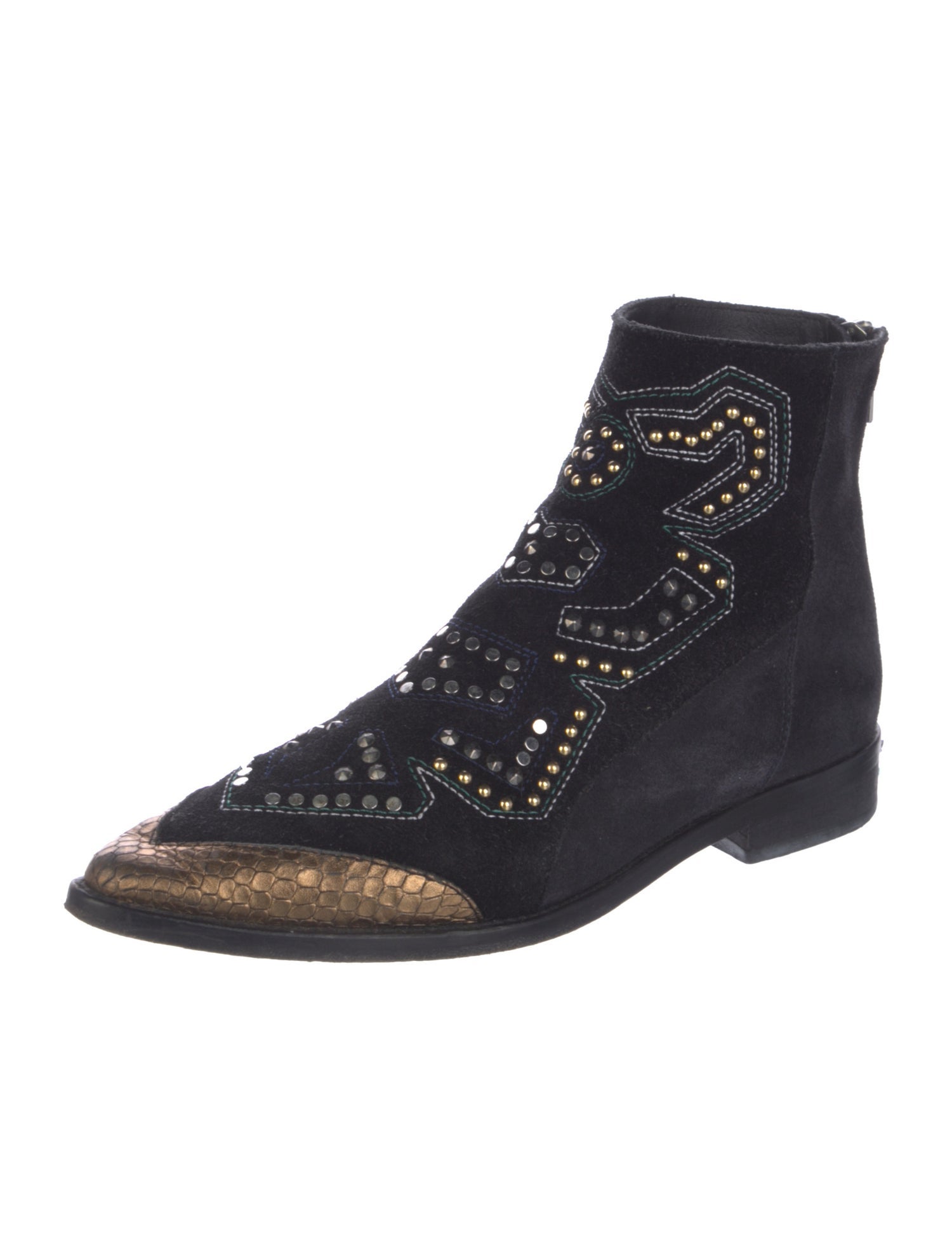 Zadig & Voltaire Suede Patterned Combat Boots