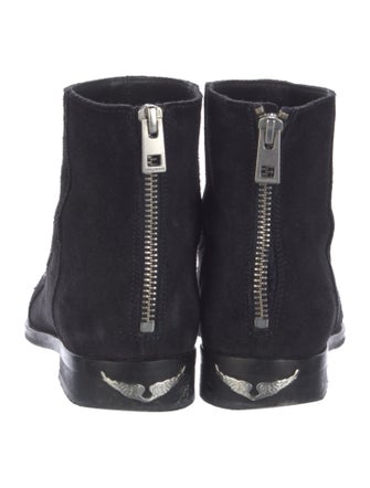 Zadig & Voltaire Suede Patterned Combat Boots