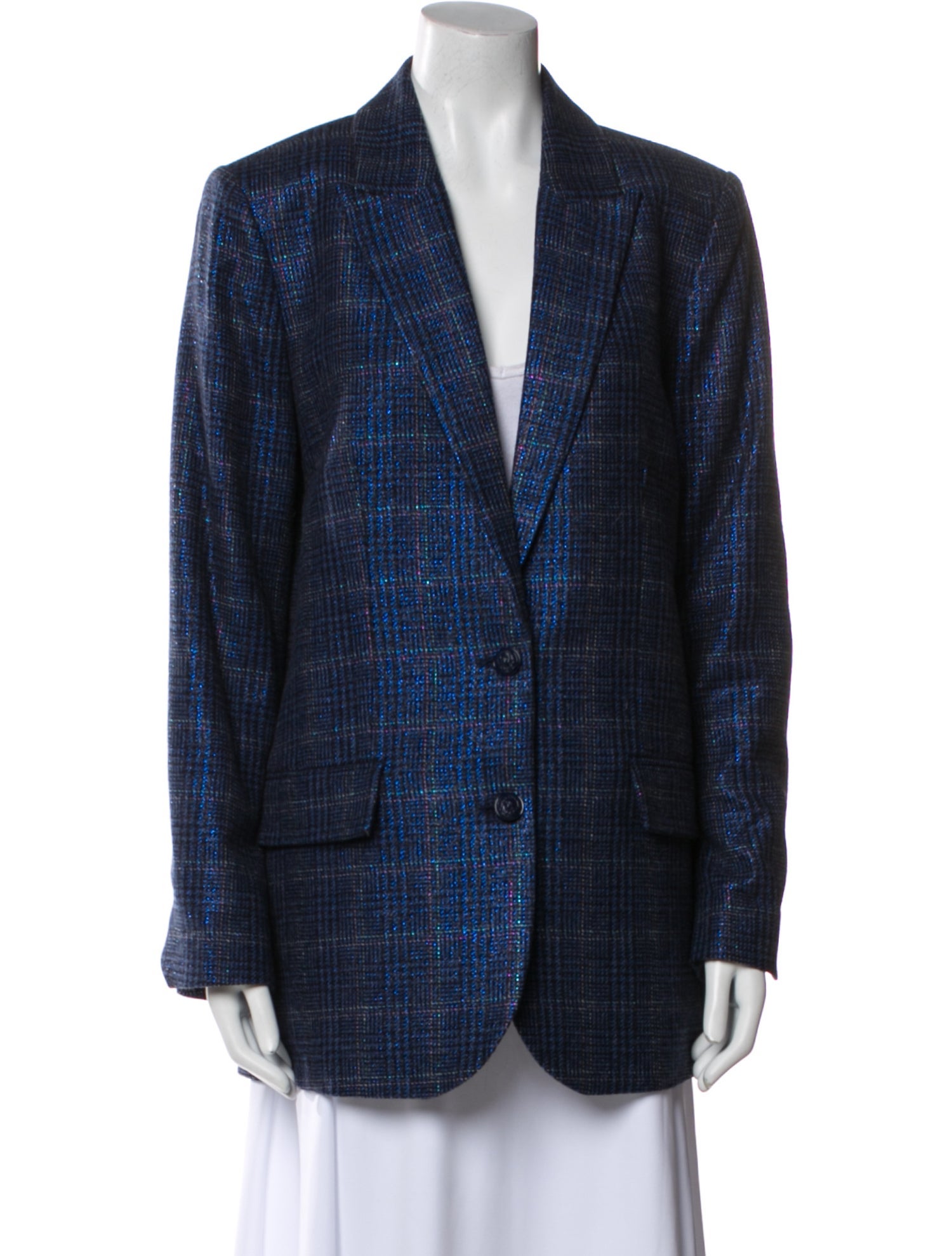Zadig & Voltaire Wool Plaid Print Blazer