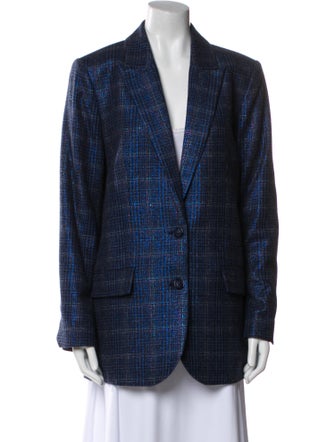 Zadig & Voltaire Wool Plaid Print Blazer