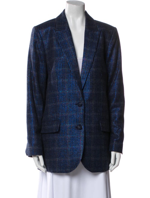 Zadig & Voltaire Wool Plaid Print Blazer
