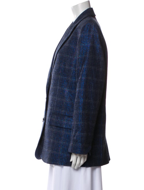 Zadig & Voltaire Wool Plaid Print Blazer