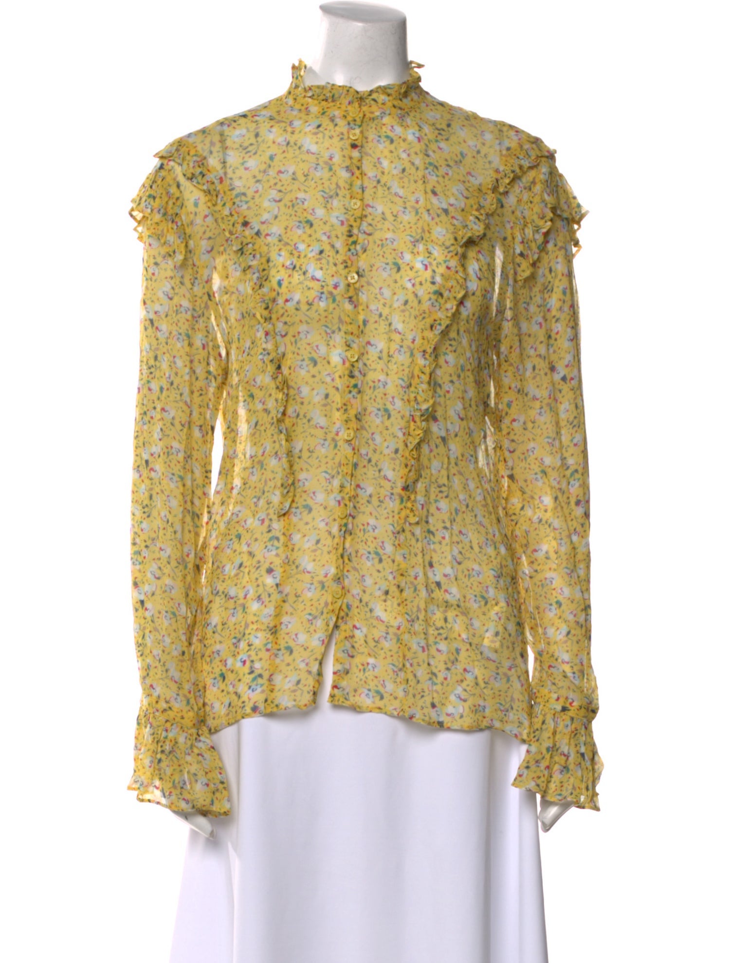 Zadig & Voltaire Floral Print Mock Neck Blouse