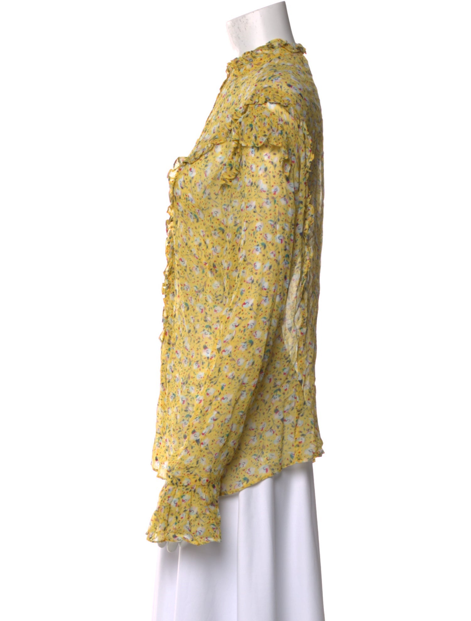 Zadig & Voltaire Floral Print Mock Neck Blouse