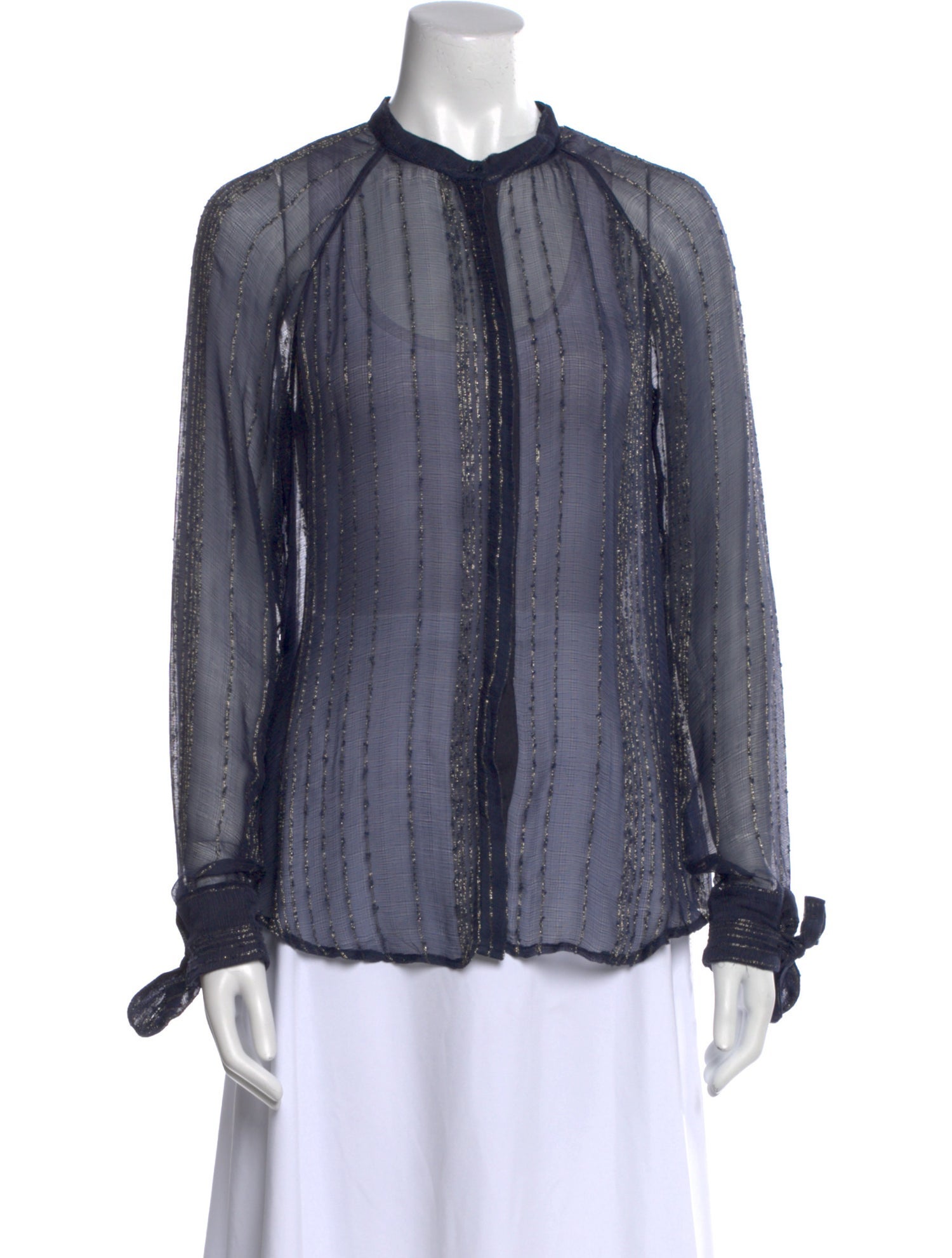 Zadig & Voltaire Mock Neck Long Sleeve Blouse