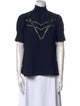 Zadig & Voltaire Mock Neck Short Sleeve Blouse