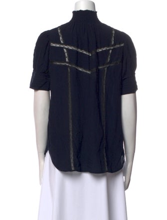 Zadig & Voltaire Mock Neck Short Sleeve Blouse