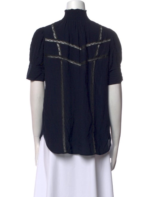 Zadig & Voltaire Mock Neck Short Sleeve Blouse