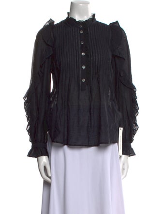 Zadig & Voltaire Mock Neck Long Sleeve Blouse