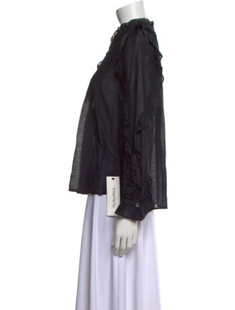 Zadig & Voltaire Mock Neck Long Sleeve Blouse