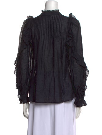 Zadig & Voltaire Mock Neck Long Sleeve Blouse