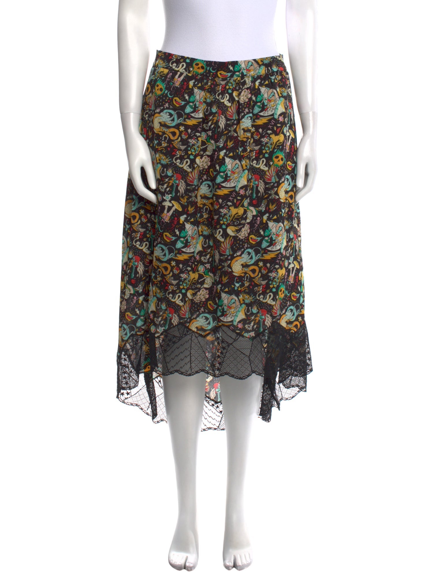 Zadig & Voltaire Printed Midi Length Skirt