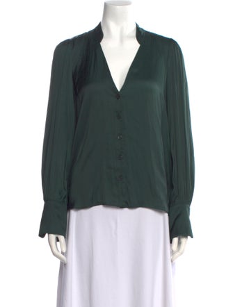 Zadig & Voltaire V-Neck Long Sleeve Button-Up Top