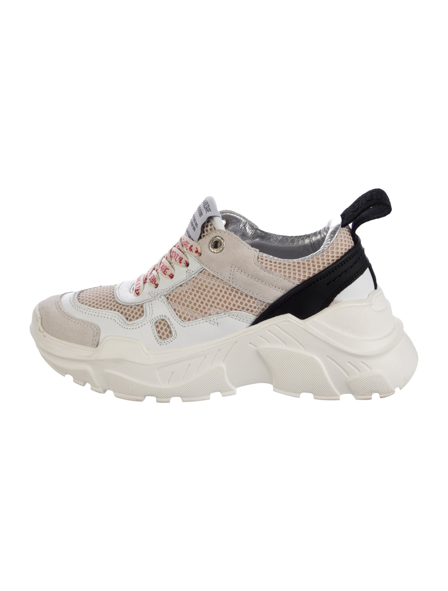 Zadig & Voltaire Leather Mesh Accents Chunky Sneakers