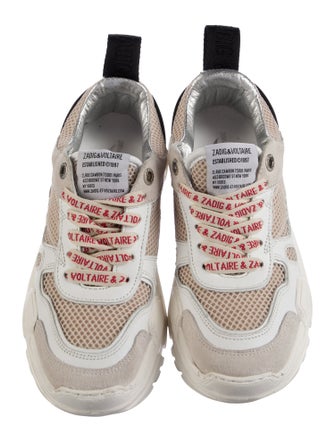 Zadig & Voltaire Leather Mesh Accents Chunky Sneakers