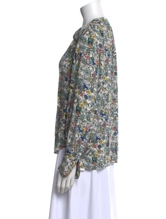 Zadig & Voltaire Floral Print V-Neck Button-Up Top
