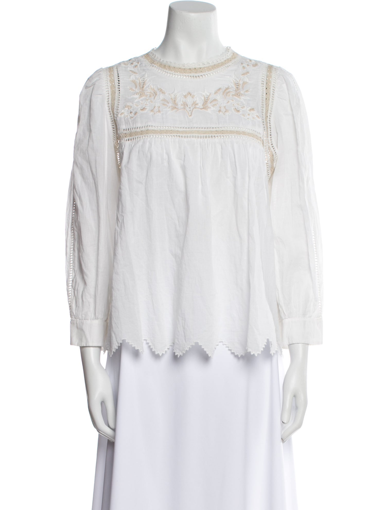 Zadig & Voltaire Mock Neck Three-Quarter Sleeve Blouse