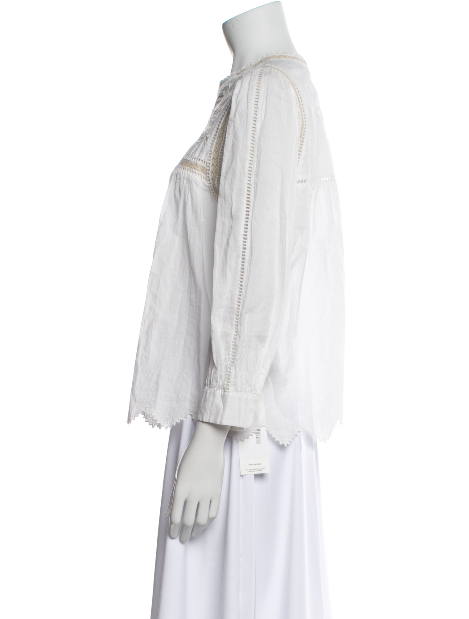 Zadig & Voltaire Mock Neck Three-Quarter Sleeve Blouse