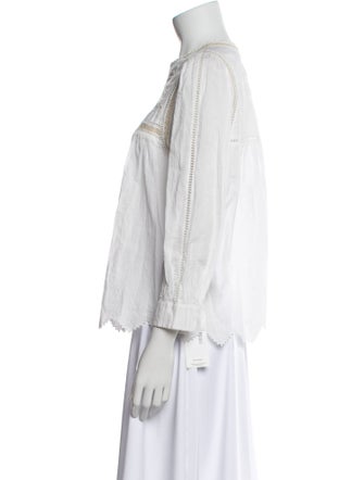 Zadig & Voltaire Mock Neck Three-Quarter Sleeve Blouse