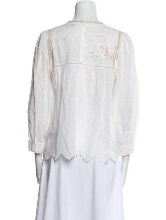 Zadig & Voltaire Mock Neck Three-Quarter Sleeve Blouse