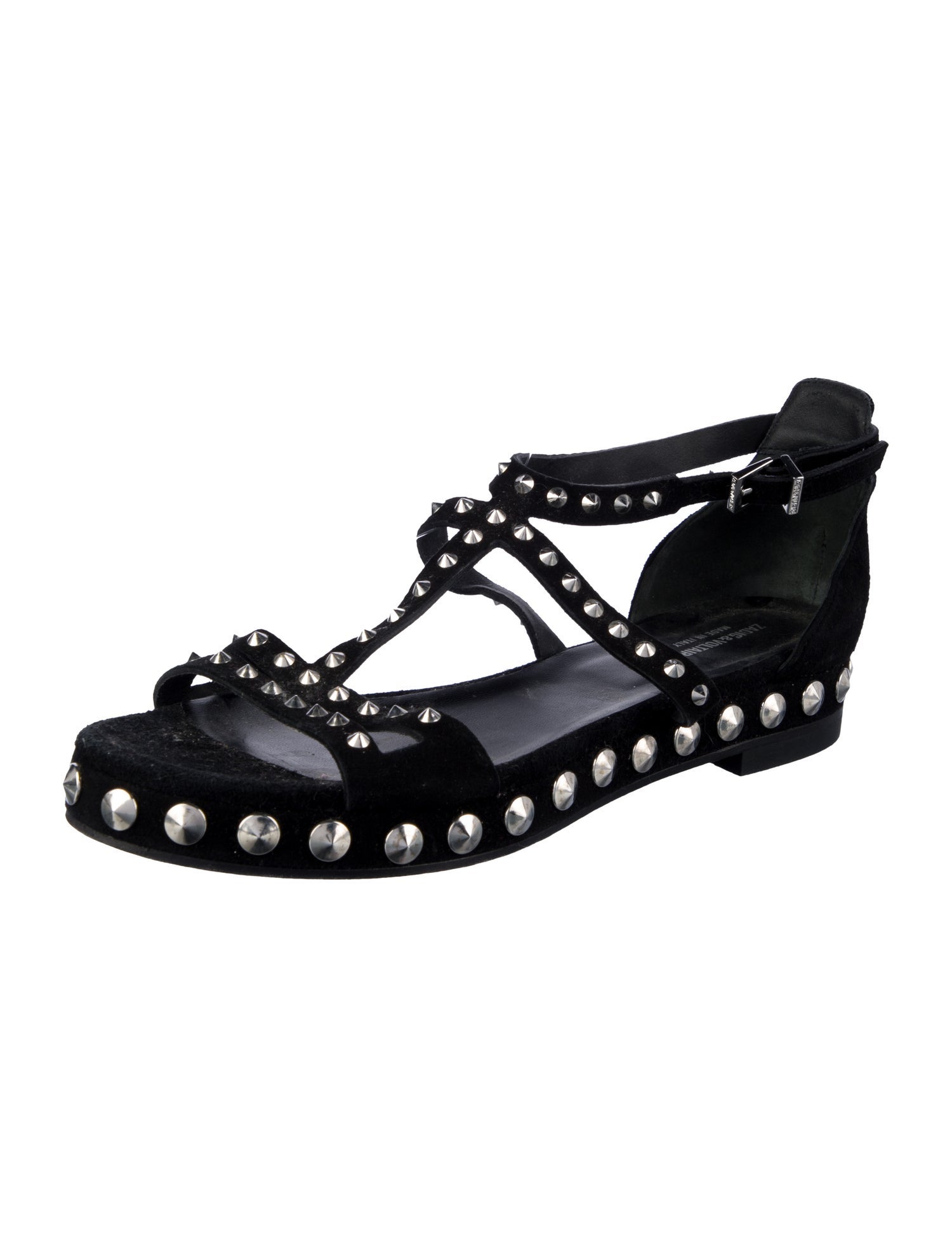 Zadig & Voltaire Suede Studded Accents Gladiator Sandals