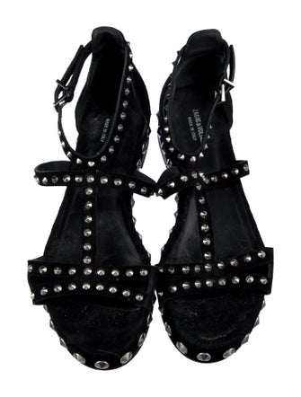 Zadig & Voltaire Suede Studded Accents Gladiator Sandals
