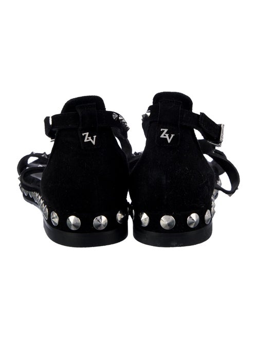 Zadig & Voltaire Suede Studded Accents Gladiator Sandals