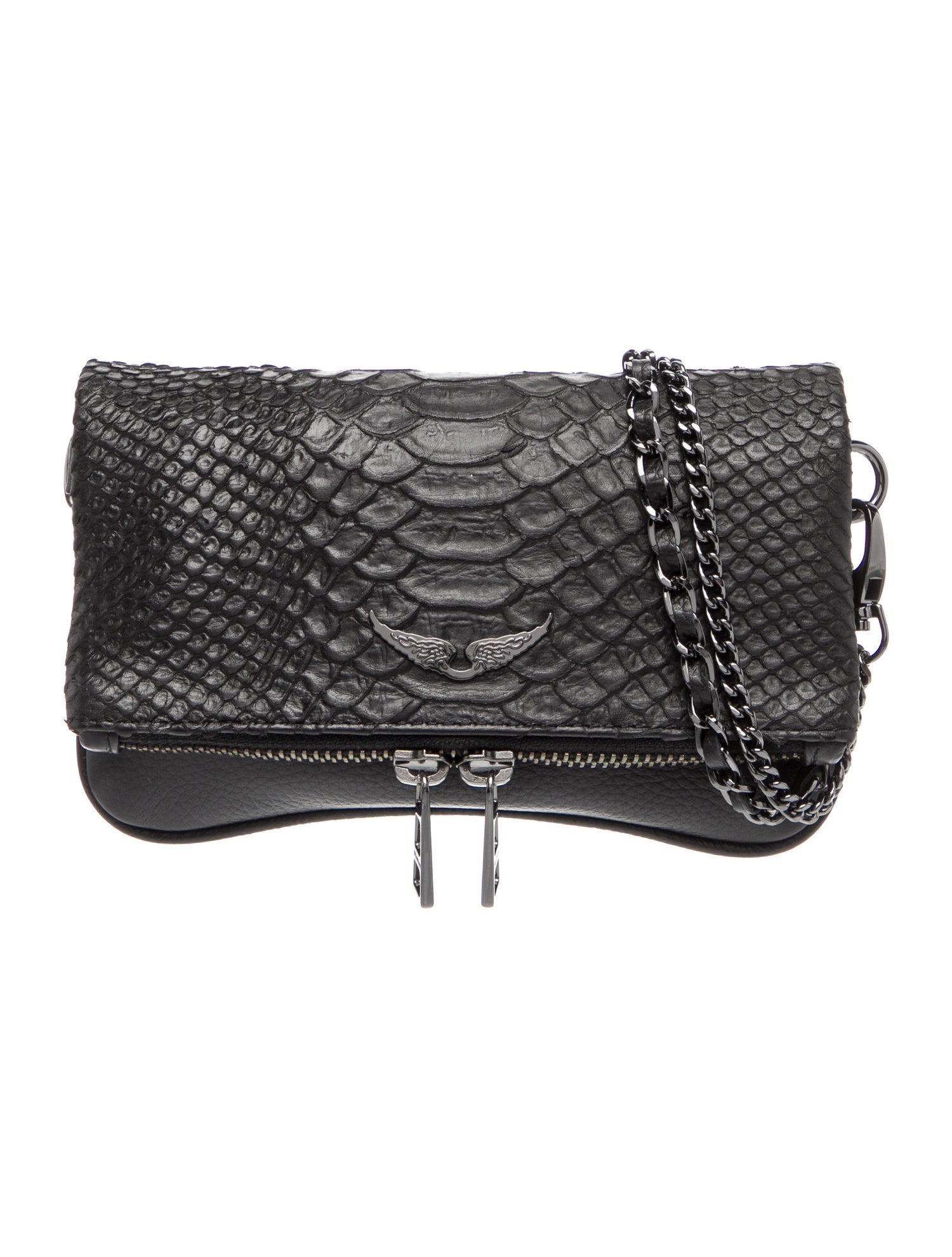 Zadig & Voltaire Embossed Leather Clutch