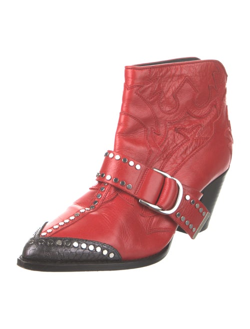 Zadig & Voltaire Leather Studded Accents Western Boots