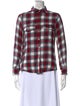 Zadig & Voltaire Plaid Print Mock Neck Button-Up Top