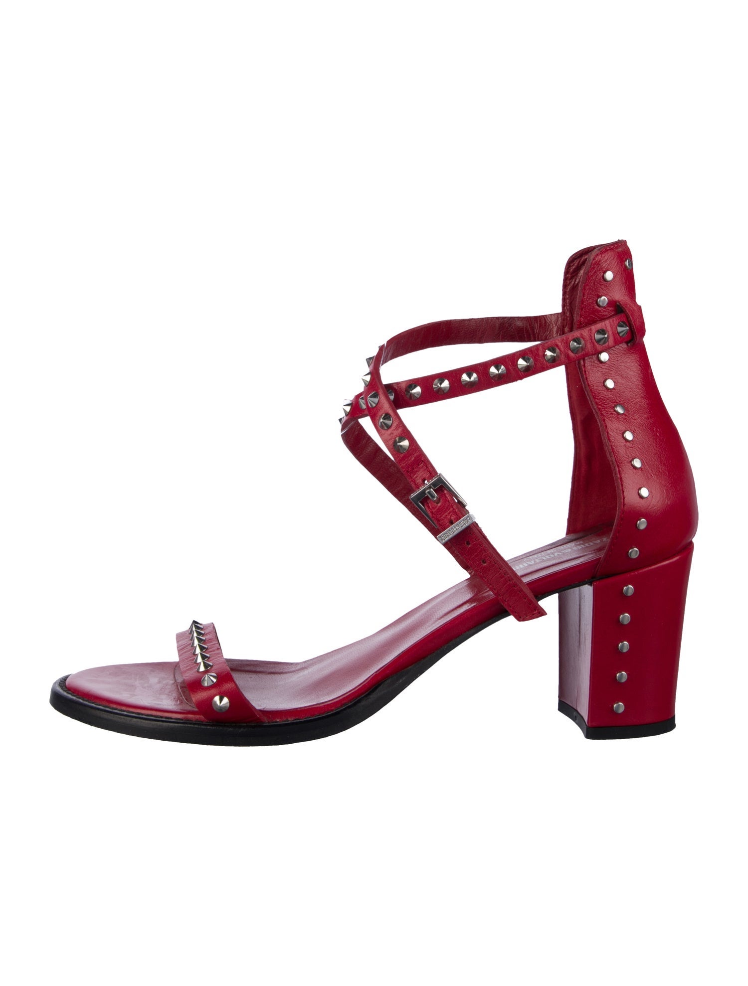 Zadig & Voltaire Leather Studded Accents Sandals