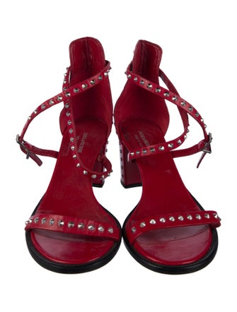 Zadig & Voltaire Leather Studded Accents Sandals