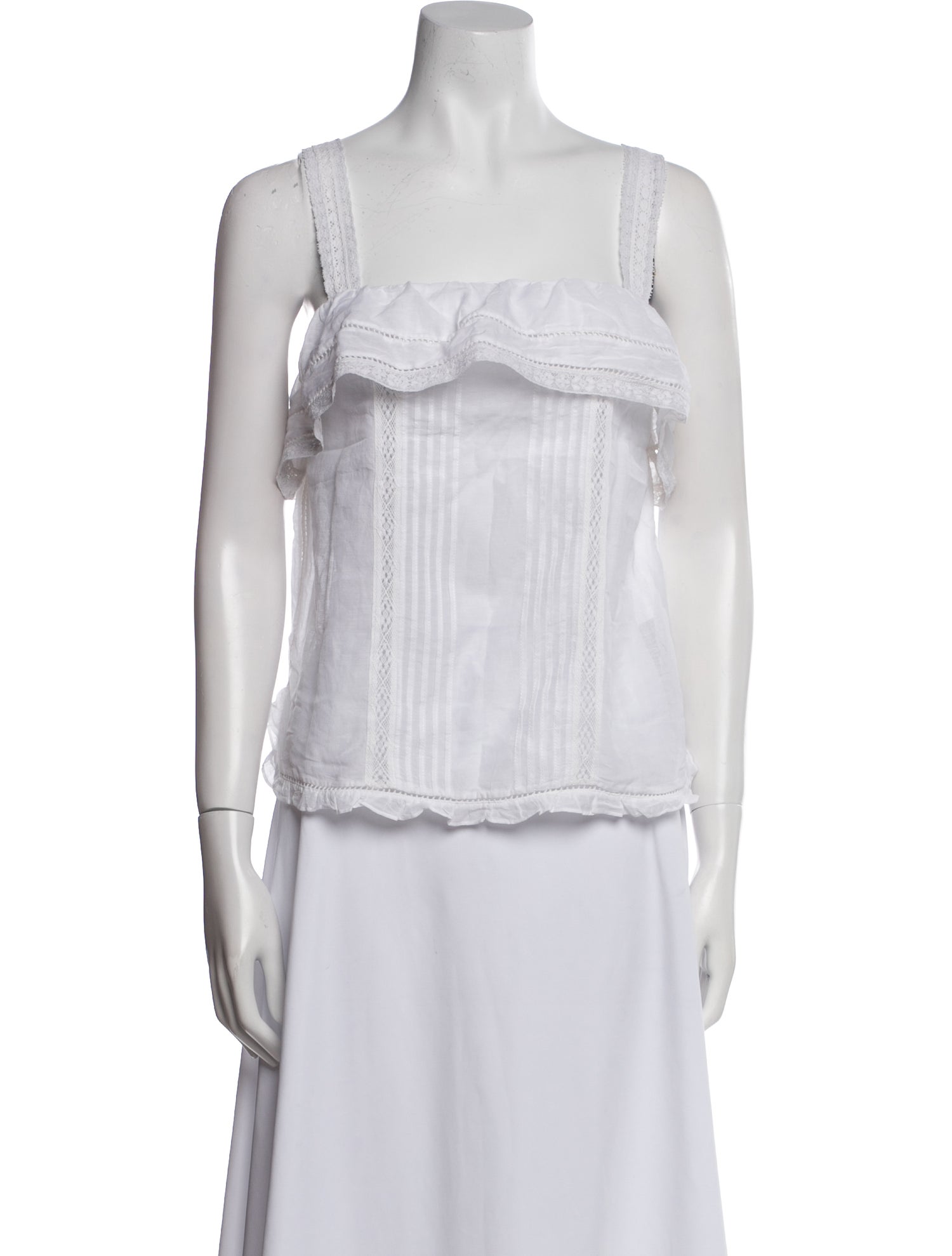 Zadig & Voltaire Square Neckline Sleeveless Crop Top