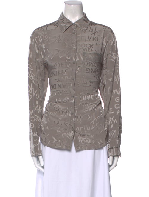 Zadig & Voltaire Silk Printed Button-Up Top