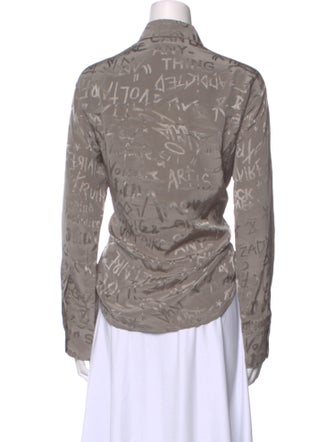 Zadig & Voltaire Silk Printed Button-Up Top