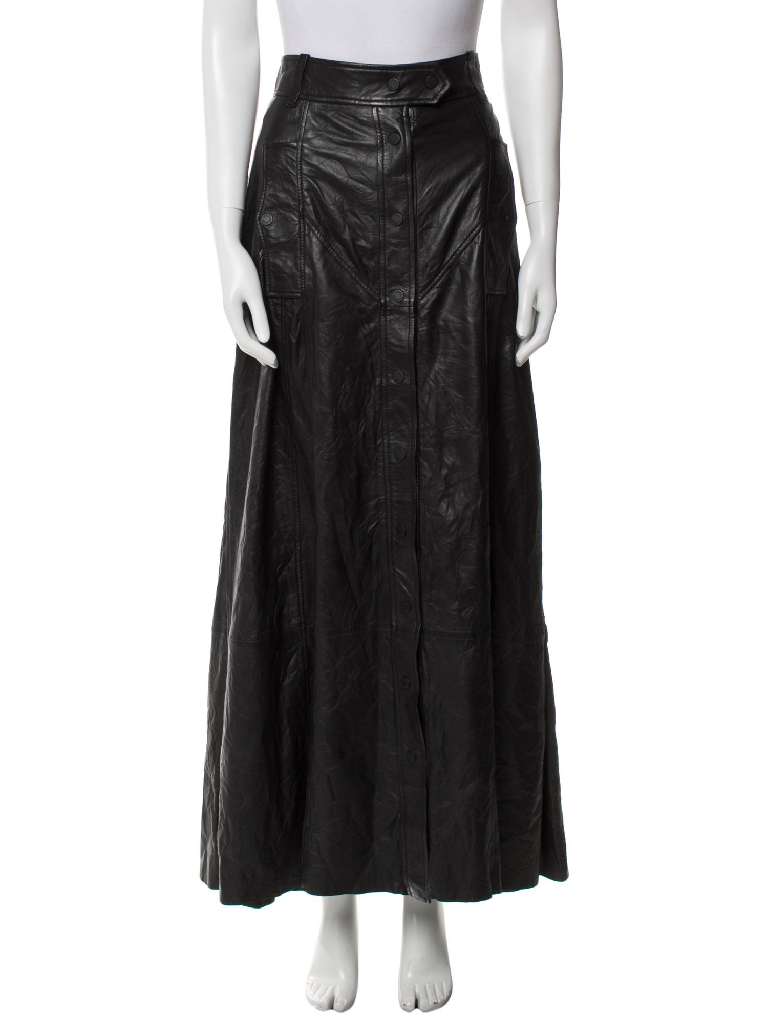 Zadig & Voltaire Lamb Leather Long Skirt