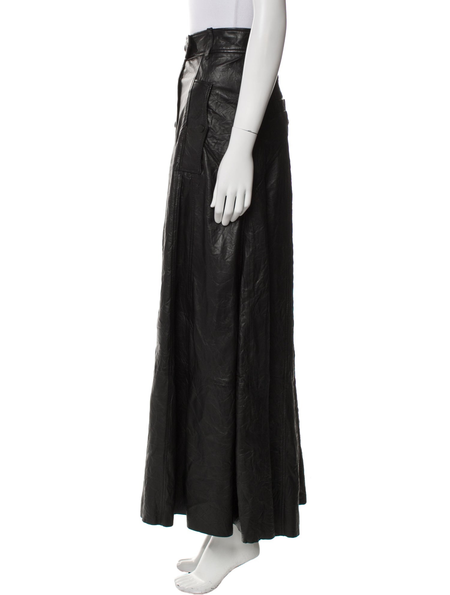 Zadig & Voltaire Lamb Leather Long Skirt