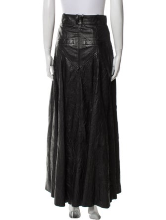 Zadig & Voltaire Lamb Leather Long Skirt