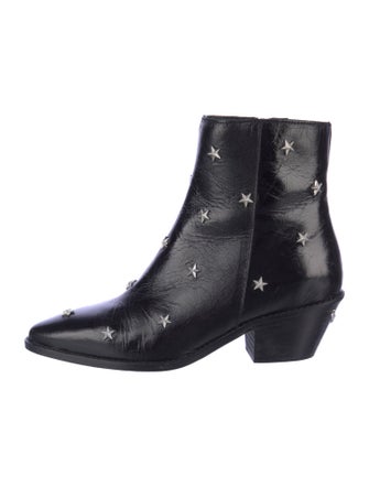 Zadig & Voltaire Leather Studded Accents Moto Boots